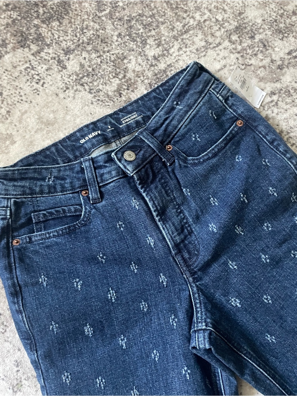 Old navy jeans size 2 petite blue EXTRA HIGH-RISE STRAIGHT
SECRET-SMOOTH POCKETS